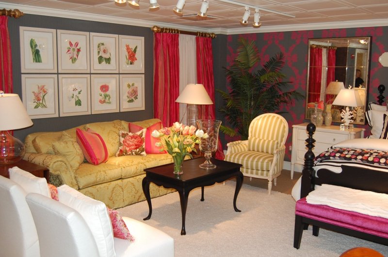 Trang trí phòng khách theo gam màu hồng dễ thương 2