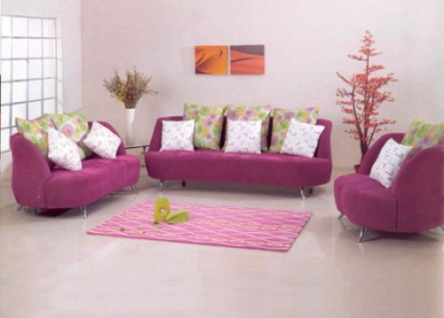 Trang trí phòng khách với màu tím oải hương 4