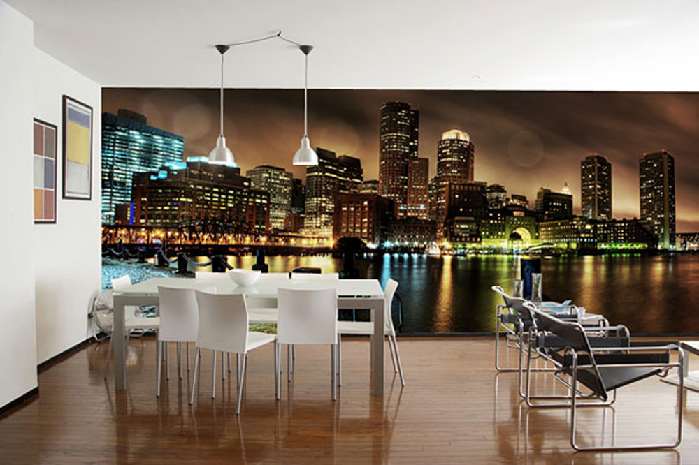 Trang trí quán cà phê bằng tranh và giấy dán tường 7