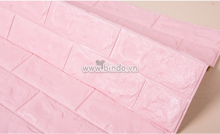 Xốp đá dán tường màu pink dễ thương cho nhà bạn 1