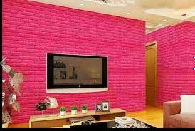 Xốp đá dán tường màu pink dễ thương cho nhà bạn 3