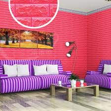 Xốp đá dán tường màu pink dễ thương cho nhà bạn 4
