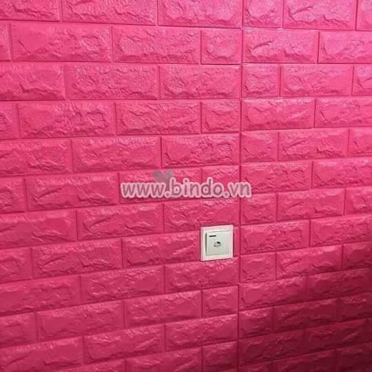 Xốp dán tường 3d giả gạch màu hồng cực hot năm 2018 2
