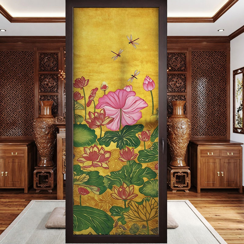 Mẫu dán kính phòng thờ đẹp 1
