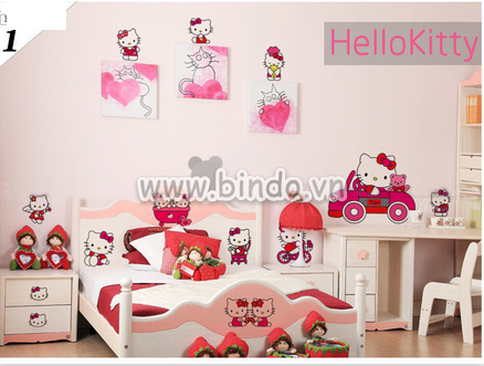 Chọn mẫu giấy dán tường Hello Kitty dễ thương cho phòng bé gái 4