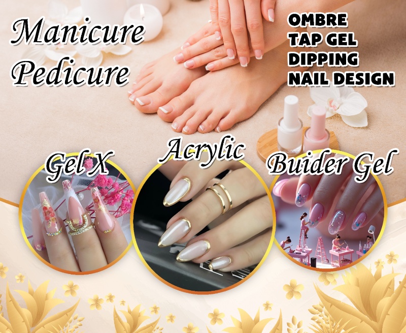 Decal dán kính tiệm nail 8