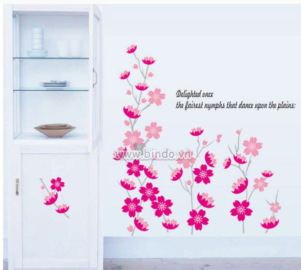 Decal dán tường họa tiết hoa mai dùng trang trí tết cực đẹp 4