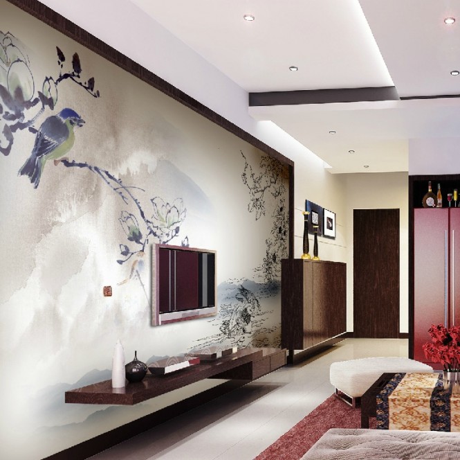 Đẹp lộng lẫy với giấy dán tường phong cách Trung Hoa 4