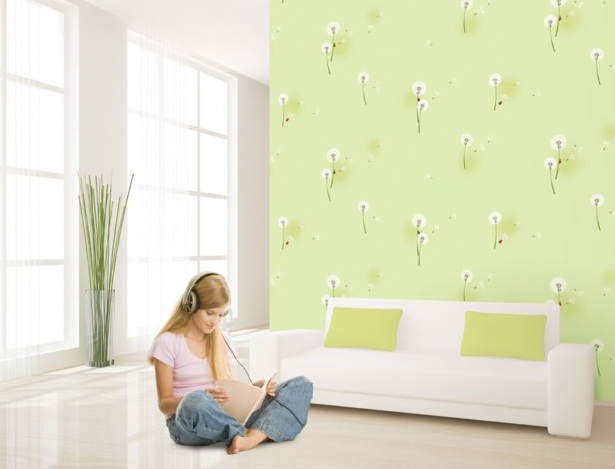 10 mẫu giấy dán tường màu xanh trang trí phòng ngủ đẹp 10