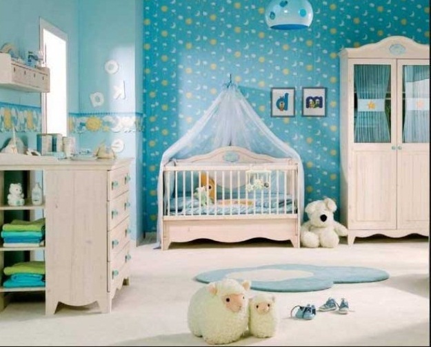 10 mẫu giấy dán tường màu xanh trang trí phòng ngủ đẹp 11
