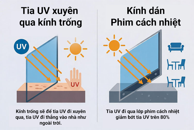 Lợi ích phim cách nhiệt với sức khỏe: Cản 99% tia UV bảo vệ da và nội thất 2