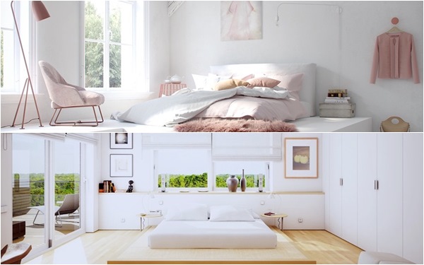 Những phòng ngủ đẹp kết hợp ánh sáng và gam màu trắng 2