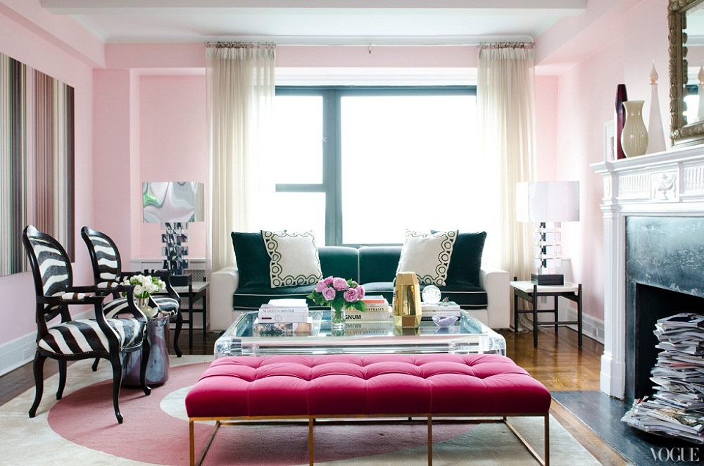 Trang trí phòng khách theo gam màu hồng dễ thương 8