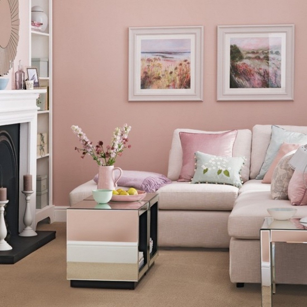 Trang trí phòng khách theo gam màu hồng dễ thương 7