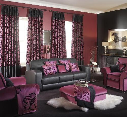 Trang trí phòng khách với màu tím oải hương 8