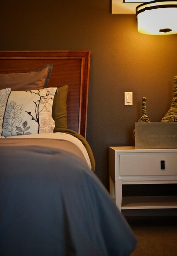 Trang trí phòng ngủ đẹp với những bức tường màu nâu nhạt 5