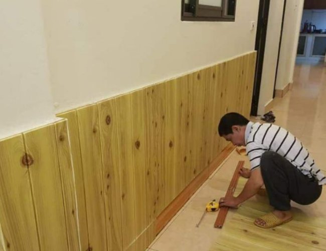 Xốp dán tường vân gỗ 3
