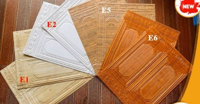 Xốp dán tường vân gỗ 6