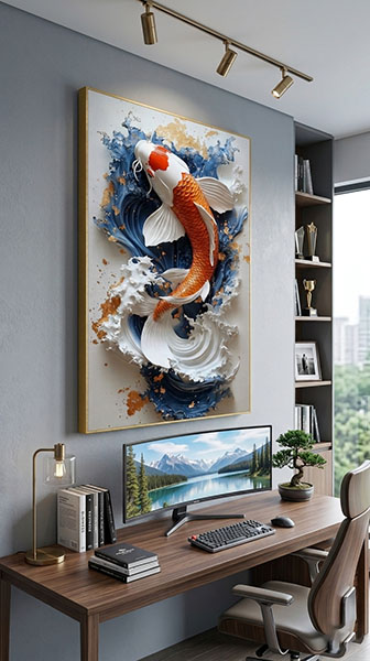 Ý nghĩa tranh cá chép từ 1 đến 9 con có gì đặc biệt? 2