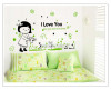 Decal bé tưới cây hàn quốc dán phòng bé lớp học mầm non - 2