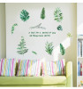 Decal lá nhiệt đới xanh trang trí dán phòng ngủ quán - 
