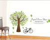 Decal cây xanh và xe đạp dán tường kính quán café trà sữa - 