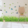 Decal chân tường chân tường  hoa cỏ cùng bướm sắc màu, có sẵn keo, dán chân tường phòng khách, độc đáo TPHCM - 
