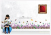 Decal dán tường hàng rào hoa tím, DIY, dán chân tường phòng khách, khổ 1,85 x 0,28 (m) (dài x rộng) TPHCM - 3