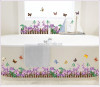 Decal dán tường hàng rào hoa tím, DIY, dán chân tường phòng khách, khổ 1,85 x 0,28 (m) (dài x rộng) TPHCM - 4