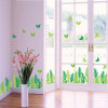 Decal chân tường chân tường lá xanh và bướm -