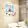 Decal dán tường cửa sổ và xe đạp, có sẵn keo, dán quán trà sữa, 1,05 x 0,83 (m) (dài x rộng) TPHCM - 2