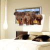 Cửa sổ voi 3d 2 decal dán tường, phòng khách, có sẵn keo dán 2 mặt, giá rẻ tại TPHCM - 