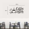 Decal chữ coffee time ly cà phê màu đen trang trí quán cafe - 3