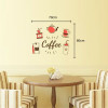 Decal dán tường chữ coffee và các vật dụng màu đỏ, dán quán cafe, đẹp TPHCM - 