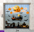 Decal Halloween- Bia mộ và quả bí treo -