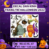 Decal Halloween -Trái bí ma và đèn cầy - 1