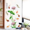 Decal hoa sen tím và cá chép dán tường phòng ngủ, tại TPHCM 【Có đổi trả】 - 1