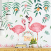 Decal đôi chim hồng hạc và lá nhiệt đới dán tường kính đẹp - 