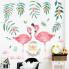 Decal đôi chim hồng hạc và lá nhiệt đới dán tường kính đẹp - 1