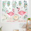 Decal đôi chim hồng hạc và lá nhiệt đới dán tường kính đẹp - 2