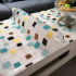 Decal kính hình chữ nhật sắc màu ô caro nhiều màu - 