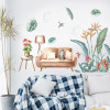Decal dán tường decal lá xanh hoa sắc màu trang trí, chi tiết rời, trang trí phòng khách, cao cấp TPHCM - 