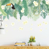 Decal dán tường lá chuối nhiệt đới xanh và hoa có sẵn keo - 2