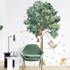 Decal dán tường 3D decal mèo trèo cây xanh, màu xanh, dán phòng khách, khổ lớn TPHCM - 