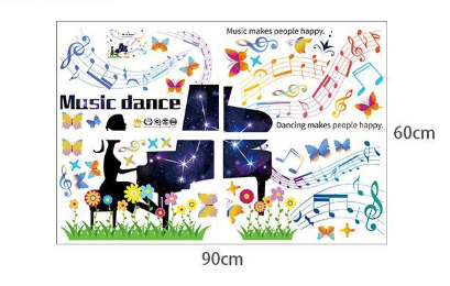 Decal dán tường decal nghệ sĩ chơi đàn piano, dán theo sở thích, dán tủ trà sữa, TPHCM - 2