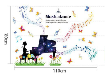 Decal dán tường decal nghệ sĩ chơi đàn piano, dán theo sở thích, dán tủ trà sữa, TPHCM - 3