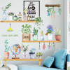 Decal những chậu hoa thủy tinh tranh decal dán, khổ lớn, dán phòng khách ở TPHCM - 1