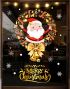 Decal Noel - Ông già và vòng nguyệt quế  (H) -