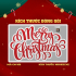 Decal noel chữ merry christmas đỏ và cây thông xanh dán kính 2m - 2