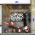 Decal noel ông già noel và tuần lộc chữ merry christmas trắng dán kính 2m - 